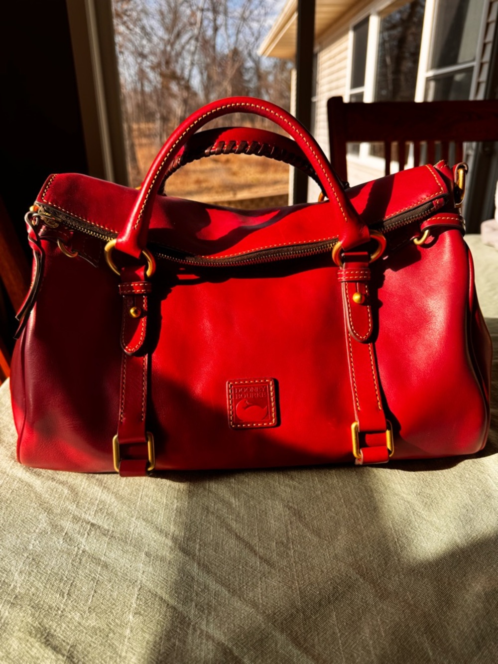 Dooney & Bourke Bright Red Florentine Satchel Large - Picture 3 of 9